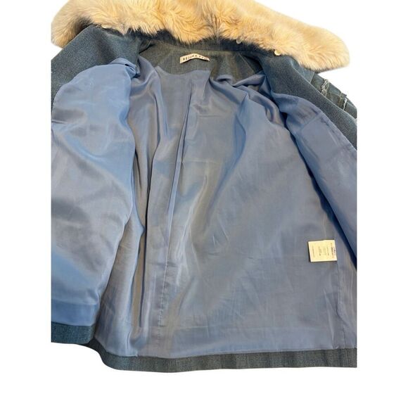 Rejina Pyo size large Daphne faux fur trimmed denim jacket - EUC - Picture 11 of 12